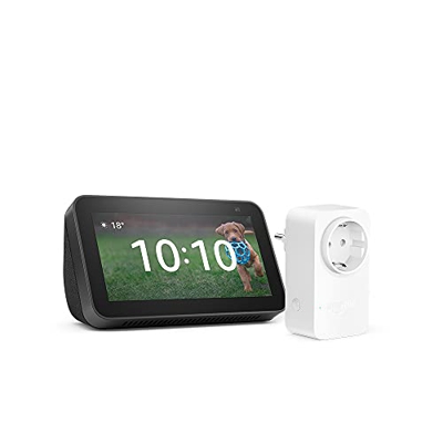 Nuevo Echo Show 5 (2.ª generación, modelo de 2021), Antracita + Amazon Smart Plug (enchufe inteligente WiFi), compatible con Alexa