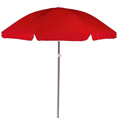 Arcoiris Sombrilla Plegable 180 CM, Parasol de Aluminio Protección Solar UPF+50, Sombrilla Jardín, Protección Solar (180cm Rojo)