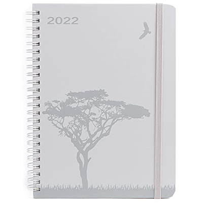 YHH Agenda 2022 Semana Vista Horizonta A5, Agenda 2022 Anual Semana Vista con Separadores de 12 Meses, Espiral, Elástico y Bolsillo Planificador Diari