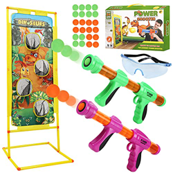 Herefun Juego de Tiro para Niños, 2 PCS Pistola de Juguete, Juegos de Tiro al Blanco con 24 Bolas de Espuma + Blanco de Tiro de Pie + Gafas de Segurid precio
