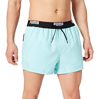 PUMA Logo Men's Short Length Swimming Shorts Swim Trunks, Ángel Azul, L para Hombre