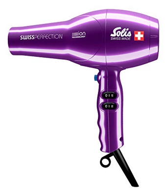 Solis Swiss Perfection 440 - Secador Pelo Profesional - Tecnología de Iones - 3 Ajustes de Temperatura - Función de Aire Frío - Violeta