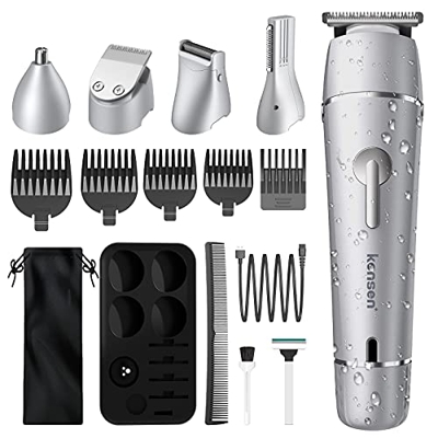 KENSEN Recortadora 5 en1, Cortapelos Hombre, Maquina Cortar Pelo Recargable con Silencioso Motor, 90 minutos de autonomía, para Hombre Corporal Facial