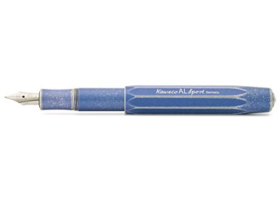 Kaweco Pluma estilográfica Al Sport azul I Premium de lujo para cartuchos de tinta con pluma de acero de alta calidad I Kaweco Sport 13,5 cm azul lava