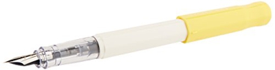Pluma estilográfica FKA-1SR-F Kakuno de Pilot, de punta fina, cuerpo blanco y capuchón amarillo