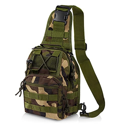 Idefair Bolsa de pecho táctica, impermeable militar Sling Molle Bolso de hombro Mochila de pecho Ligero Sling Messenger Pack Mini bolsa de camping par