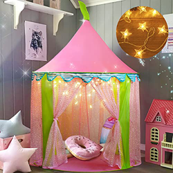 Carpa para niños + Luces de una Estrella Castillo de Princesa para niñas- Glitter Castle Pop Up Play Carpa Tote Bag - Niños Playhouse Toy para Juegos  características