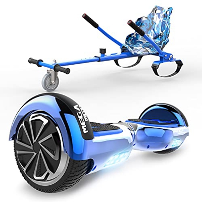 HITWAY 6.5” Patinete Eléctrico con Silla, Hoverboards Bluetooth, Scooter Eléctrico Asiento Kart, Self Balancing Scooter Potente Motor con Indicador LE
