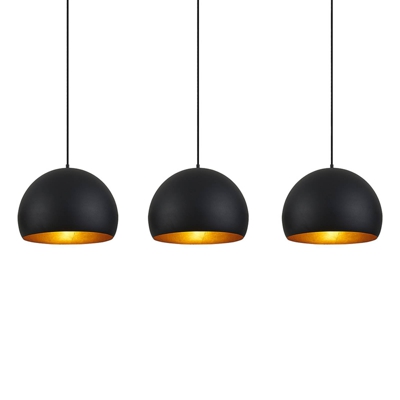 Lindby Tarjei lámpara colgante, 146 cm, negro-oro