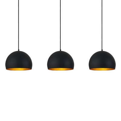 Lindby Tarjei lámpara colgante, 120 cm, negro-oro