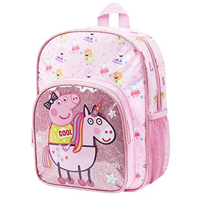 Peppa Pig Mochila Niña, Mochilas Escolares Unicornios para Niñas, Material Escolar para Guarderia Primaria, Regalos Originales Para Niñas
