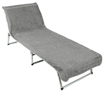 ZOLLNER Toalla para Tumbona de Playa y jardín, algodón, Gris Claro