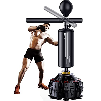 KUKU Barra De Boxeo Reflex Barra Giratoria De 360 ° Saco De Boxeo De Pie De Altura Ajustable Saco De Boxeo para Entrenamiento De Adultos Pesados con B