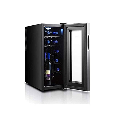 Nevera Eléctrica Portátil Enfriador de vino 12 Capacidad de botella - Potencia de enfriamiento sin vibración y tranquilidad, Panel táctil Pantalla de 