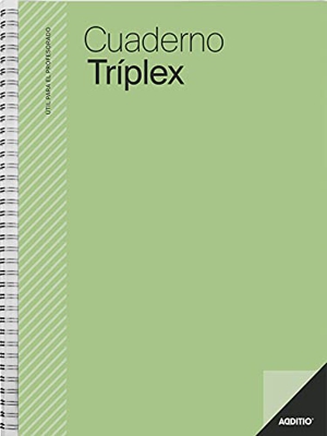 Additio P192 Cuaderno Tríplex Evaluación + Agenda + Tutoría - color verde