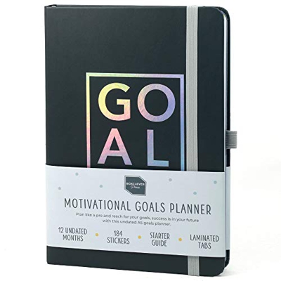 (inglés) Agenda Sin Fecha A5 de Boxclever Press. Planificador Diario para Alcanzar tus Metas. Diario Personal con Tablero de Visión y Rastreador de Há