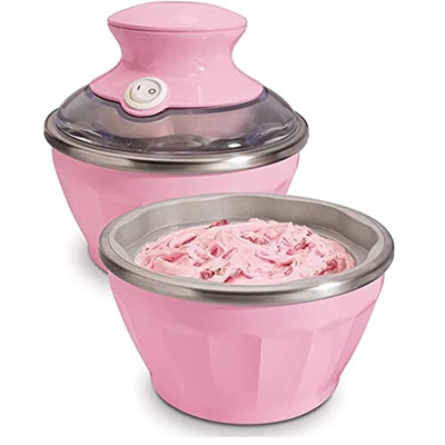 Kaidanwang Maquina para Hacer Nieve y Helados en Casa Máquina de Helado, máquina de Helado de Doble tazón, pequeña y portátil, Adecuada para Helados c