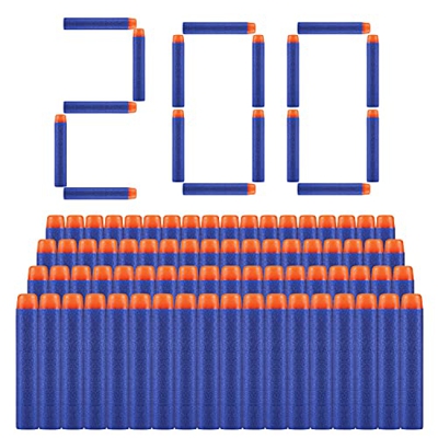 ZWOOS Foam Bullet Darts 7.2cm EVA Blue Foam Darts Recarga de Bala para N-Strike Elite Series Blasters Kid Toy Guns (200 Piezas)