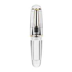 Q1 Mini pluma estilográfica cuentagotas de resina transparente, pluma de bolsillo corto de iridio extrafina de gran capacidad para escritura características