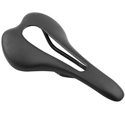SALUTUYA Sillín de Bicicleta de Fibra de Carbono Negro práctico, Adecuado para Bicicleta de montaña, Bicicleta de Carretera, Bicicleta Plegable