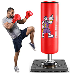 KUKU Saco De Boxeo con Soporte Saco De Boxeo De 69 Pulgadas para Adulto Saco Pesado Soporte con Base De Acero De Succión Saco De Boxeo Independiente S características