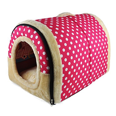 ANPPEX 2 en 1 Casa y Sofá para Mascotas, Lavable a Máquina Casa Cama de Perro Gato Puppy Conejo Mascota Antideslizante Plegable Suave Calentar con Coj