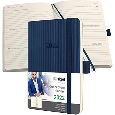 SIGEL C2233 Conceptum agenda semanal 2022-9,3 x 14 cm - softcover - 176 páginas - blau