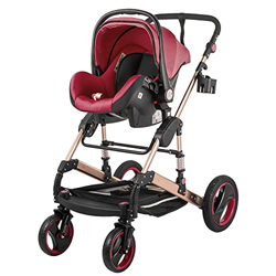 VEVR 33.5x14.6x25.2 Cochecito de Bebé Carrito Bebé 3in1 Silla de Paseo Carro Bebe Silla de Paseo Ligera Plegado Fácil con una Mano Color Rojo en oferta