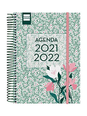 Finocam Agenda 2021 2022 1 Día página Septiembre 2021, Junio 2022 10 meses y Julio/Agosto resumidos 4º, 155x212 Secundaria Floral Catalán