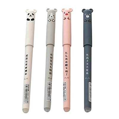 Pluma borrable fricción bolígrafo de tinta gel azul Rollerball Pluma linda de la escuela para oficina Negro azul tinta borrable pluma animal del gel d