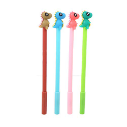 Kawaii Supertool - Bolígrafos de gel (12 unidades, 0,5 mm, diseño de dinosaurio, color negro características