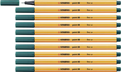 Stabilo Punta 88-0.4mm Fineliner - Caja de 10 Bolígrafos - Verde Pino en oferta