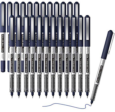 Bolígrafo RollerBall, Shuttle Art, paquete de 25 bolígrafos de punta fina, 0,5 mm de tinta líquida para escribir en diario o tomar notas en la escuela