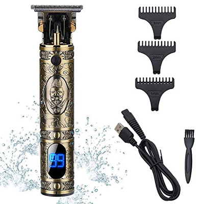 Cortapelos Hombre Profesional,Maquina Cortar pelo Inalámbrica USB Recargable,Impermeable Pantalla Digital LCD Maquina Cortar Pelo,Apto para Familias/P