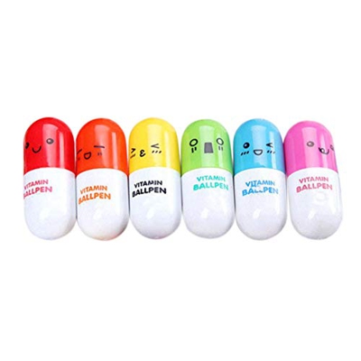 Ba30DEllylelly Bolígrafo de dibujos animados novedad forma de píldora sonrisa cara bolígrafo retráctil Mini bolígrafo papelería estudiante material es
