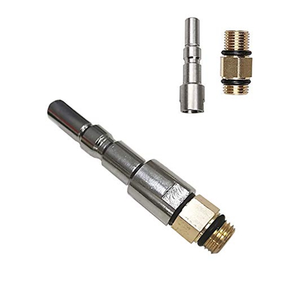 Adaptador de Rosca Macho y 1/4" Conector de Cañón de Espuma, Lanza de Espuma de Nieve Dispensador de Jabón Adaptador de Acero Inoxidable Compatible co