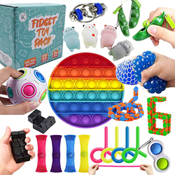 Fidget Toy, Fidget Toys Pack Barato 22pc, Regalos para niños, Set Grande Juguetes sensoriales con Stress Ball, Pop it, Simple dimple, Pack Fidget Toys precio