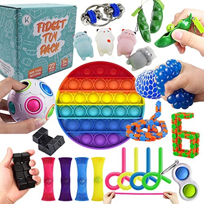 Fidget Toy, Fidget Toys Pack Barato 22pc, Regalos para niños, Set Grande Juguetes sensoriales con Stress Ball, Pop it, Simple dimple, Pack Fidget Toys