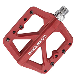 ROCKBROS Pedales Bicicleta MTB BMX Carretera Gran Plataforma Pedales Nylon Antideslizantes, 9/16 Pulgadas características