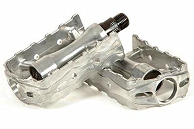 Par de Pedales Retro Vintage Plata Aluminio Eje de Cromo Para Bicicleta 3194Pl