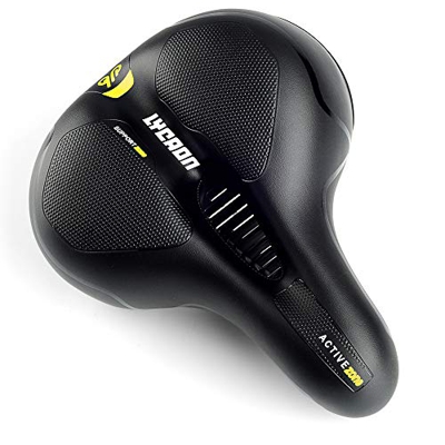 LYCAON Bicycle Saddle (Extra-Comfort) Road Bike Saddle, Ebike Cruiser Bike Saddle Ebike Trike Mountain Road Bike(Amarillo)