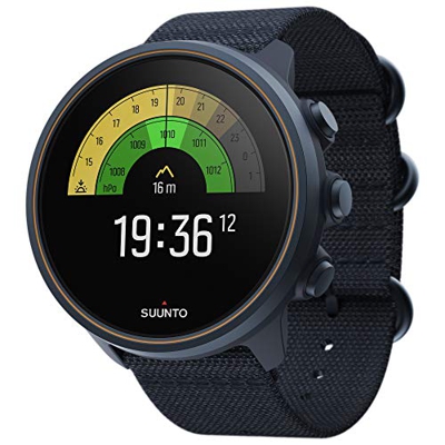 Suunto 9 Baro Reloj deportivo GPS con batería de larga duración y medición de frecuencia cardiaca en la muñeca, Sin correa de pecho, Azul Titanium
