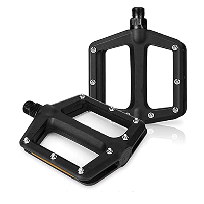 Pedales de bicicleta de montaña ligeros Tacos de bicicleta plataforma antideslizante para Road MTB 9/16" (negro)
