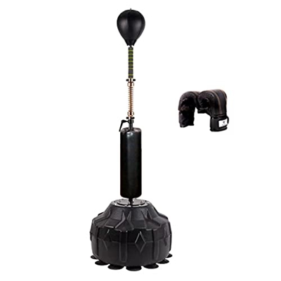 TYX Saco de Boxeo Independiente con Soporte, Bolsa Reflectante de Altura Ajustable con Objetivo Cilíndrico, Bola de Velocidad de Boxeo para Adultos Fi