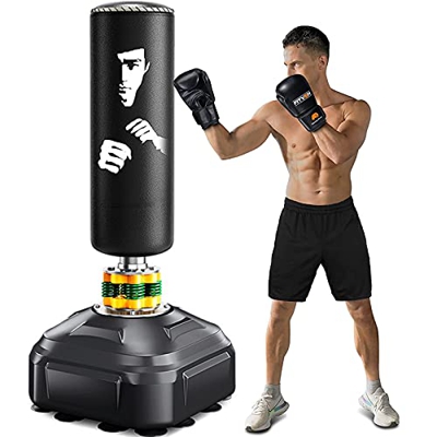 KUKU Saco De Boxeo Independiente De 175 Cm Saco De Boxeo Pesado con Base De Ventosa para Adultos, Jóvenes Y Niños - Saco De Boxeo para Hombres con Sop