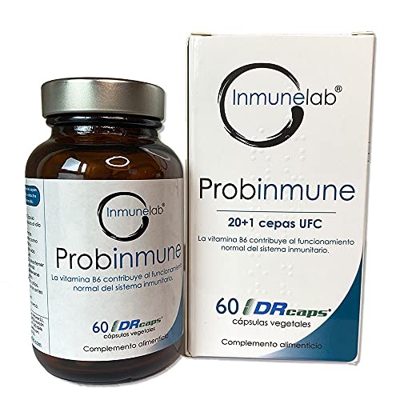 Probinmune, probiótico y prebiótico (simbiótico) 20+1 cepas con Bacillus subtillis (natto) y Bacillus coagulans. Saccharomyces boulardii,60 Cápsulas d