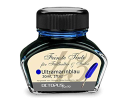 Tinta de pluma estilográfica en tinta de vidrio, Tinta para pluma estilográfica, Tinta estilográfica en Azul Ultramarino 30ml tintero, Tinta para cali características