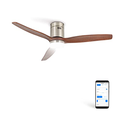 CREATE IKOHS WINDCALM DC STYLANCE NICKEL - Ventilador de Techo Wifi, con Mando a Distancia, 3 Aspas, Potencia de 40W, Ultrasilencioso, 132 cm de Diame en oferta