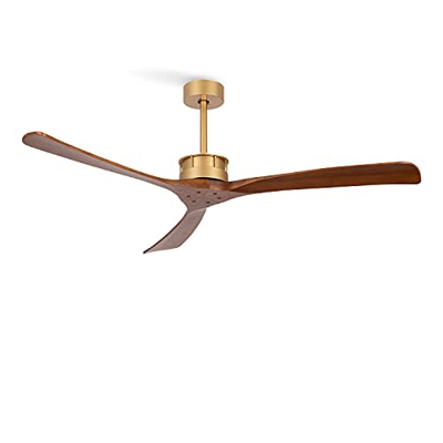 CREATE IKOHS WIND LARGE DC - Ventilador de Techo XL con Mando a Distancia, 3 Aspas de Madera Natural, 40W DC Ultrasilencioso, 152 CM de Diámetro, Func