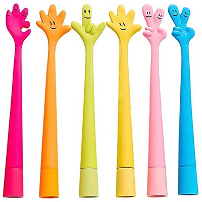 SSyang 6 Piezas Bolígrafo de Dedo Bolígrafo Flexible de Silicona,Bolígrafo Creativo Dibujos Animados Set para Escribir,Firmas Trabajos,Trabajos Estudi